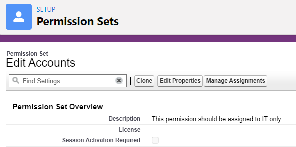 Assigning a permission set
