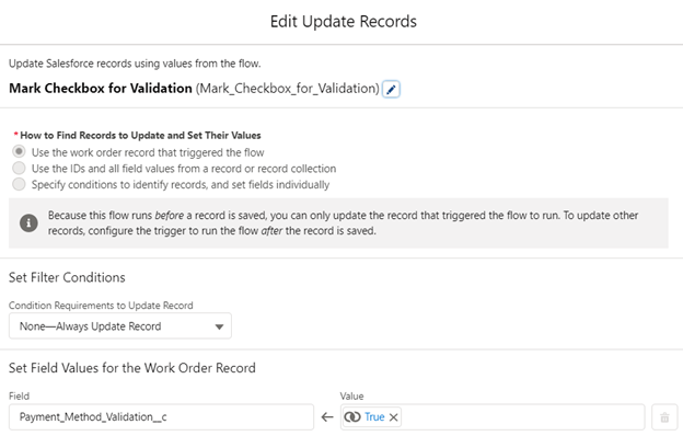 update checkbox to trigger the validation rule