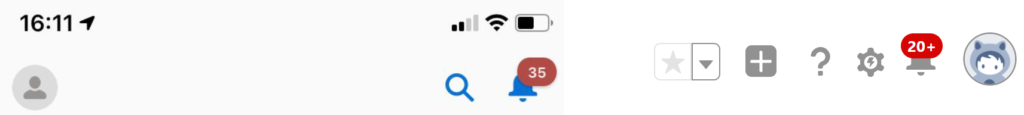 bells that shows notifications