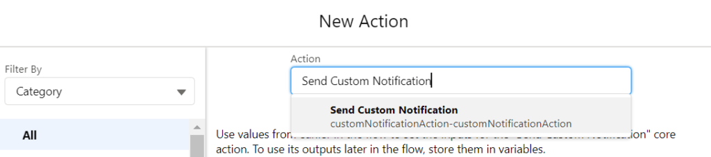 send custom notification action