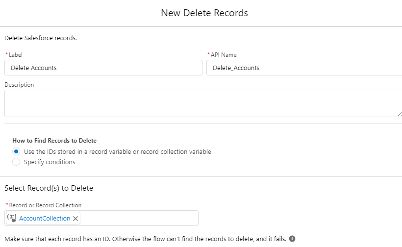 Deleting an empty list of records