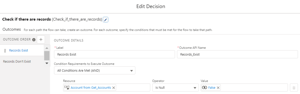 Decision to check if accounts exist