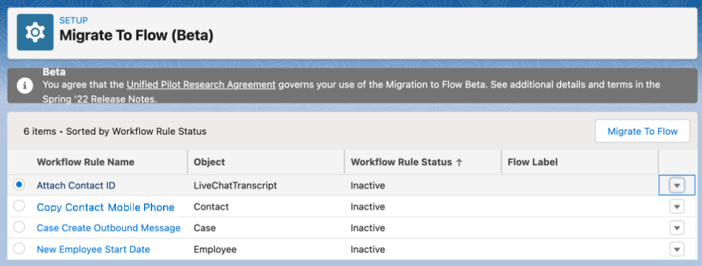 migrate to flow tool