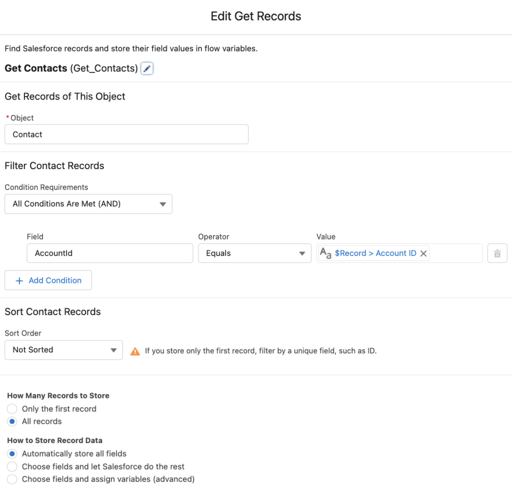 Get related contact records