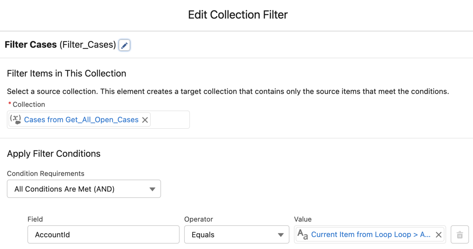 How to Use the Collection Filter Element Salesforce Time
