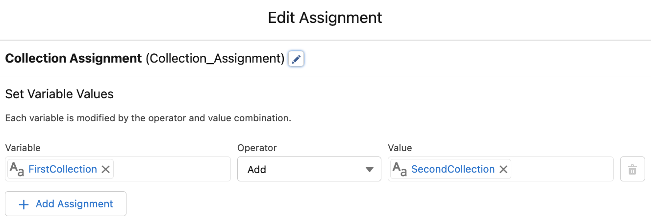 assignment operator on salesforce