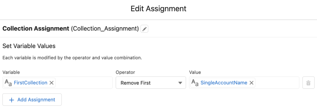 Assignment Operators: Remove First Operator