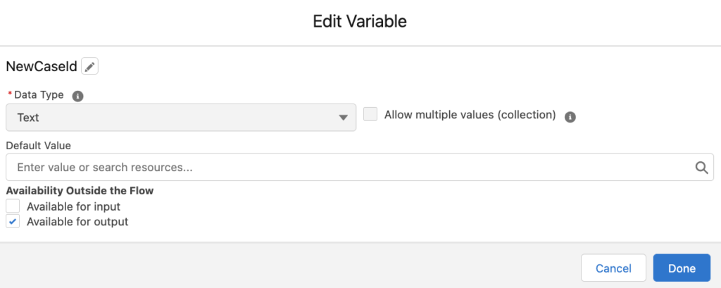 Variable - Available for Output