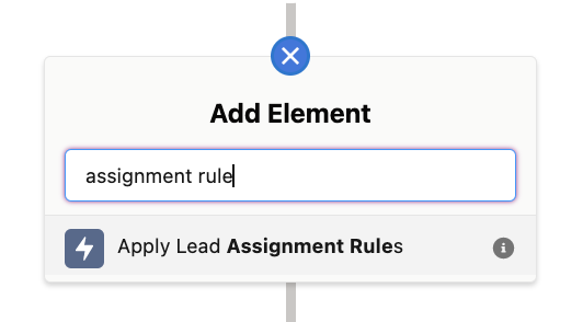 Standard action to apply lead assignment rules
