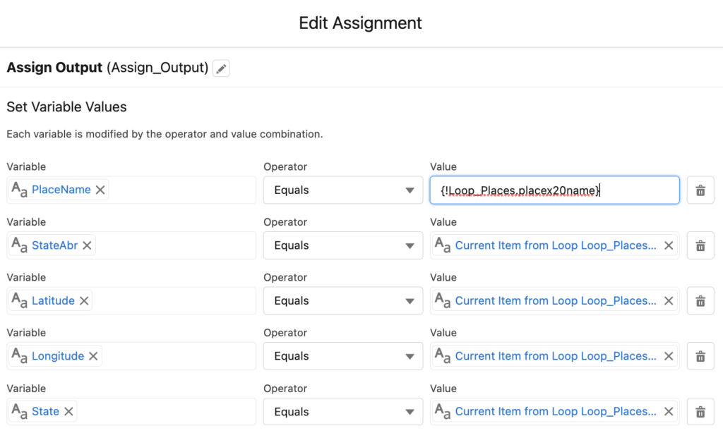 Use Assignment Element to Assign Outputs