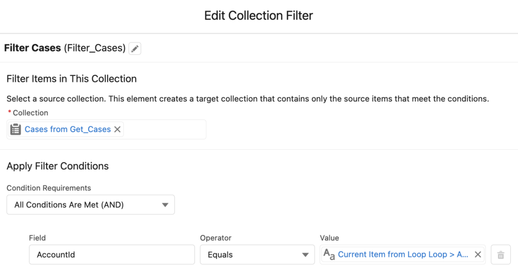Collection Filter Element to Find Open Case Count