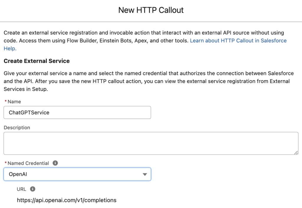 Create an External Service to Integrate ChatGPT with Salesforce
