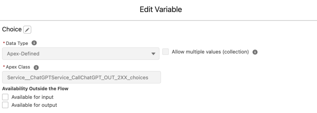 Apex-defined Variable for the Choice