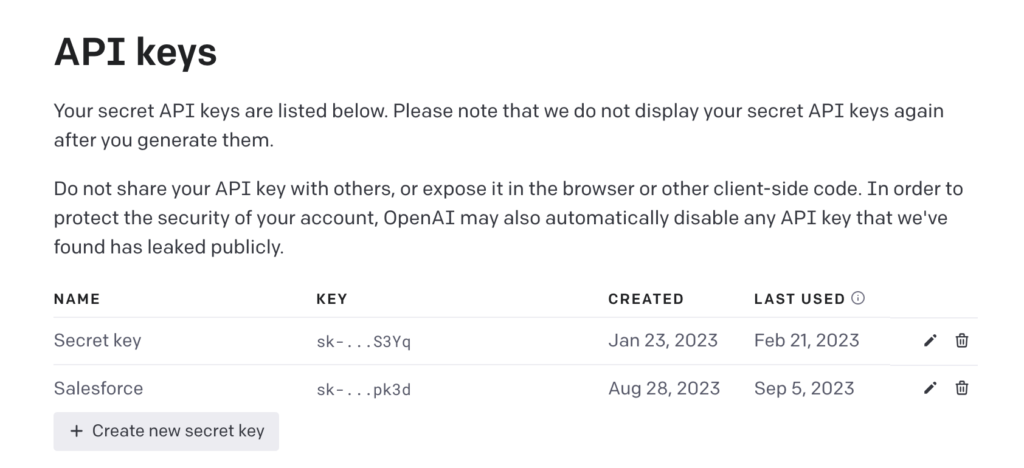 API Keys in OpenAI