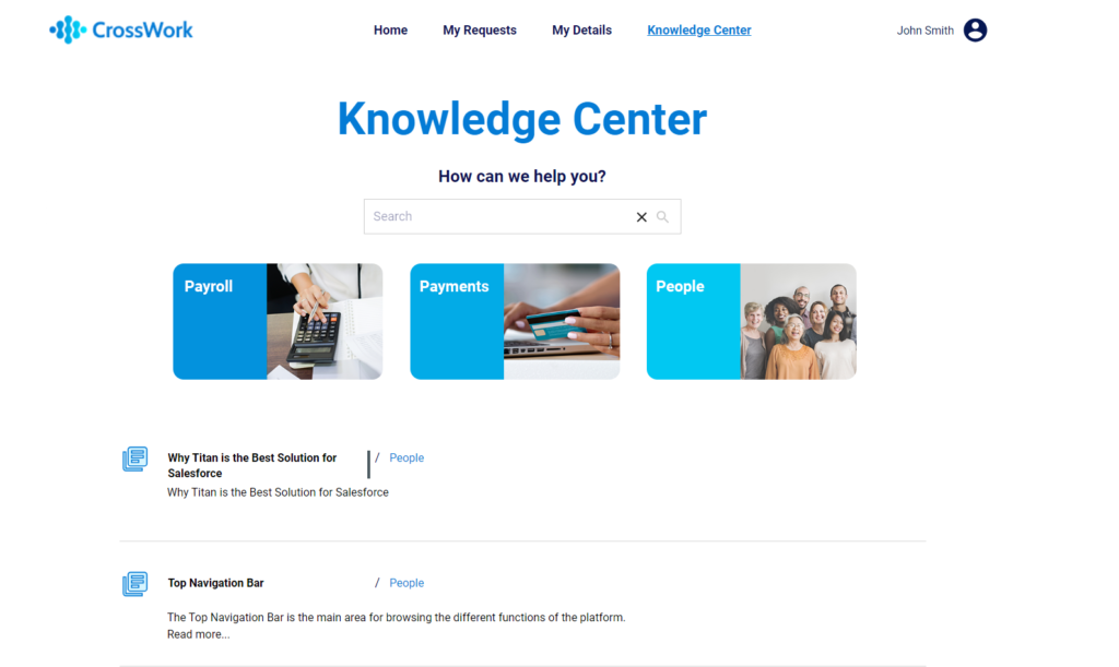 Knowledge Center - Titan Web