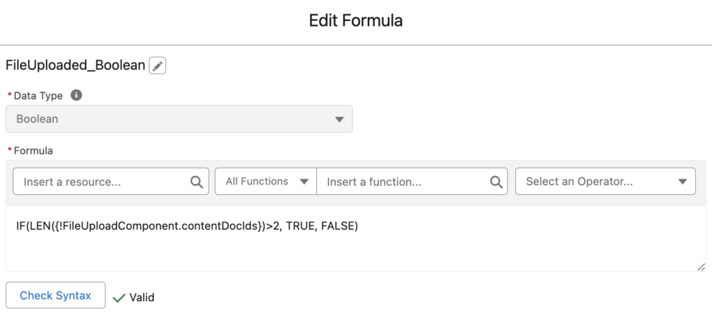 Formula to Check Files