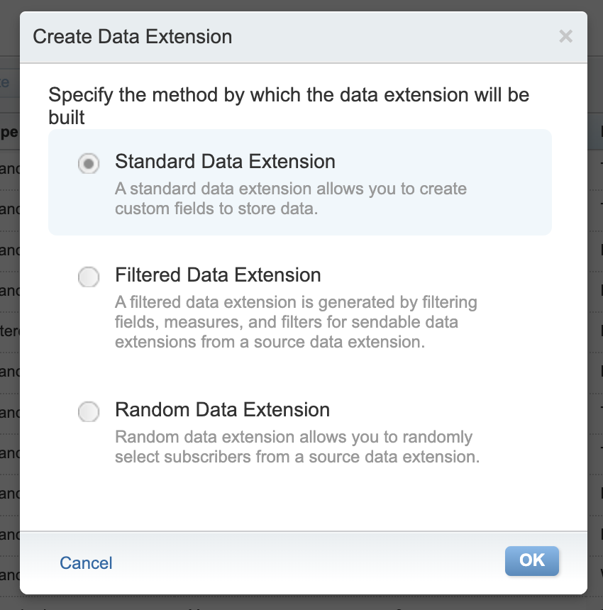 Standart Data Extension