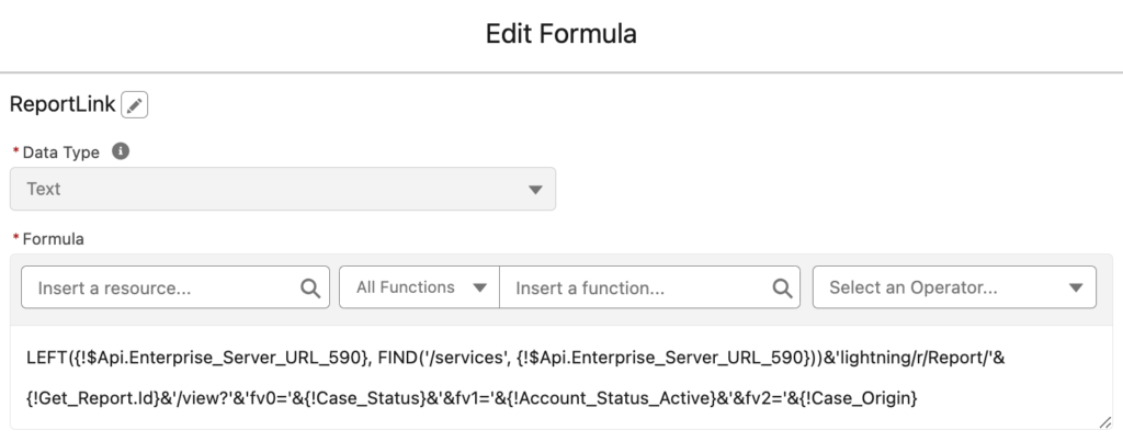 Formula to Filter Reports with URL Parameters