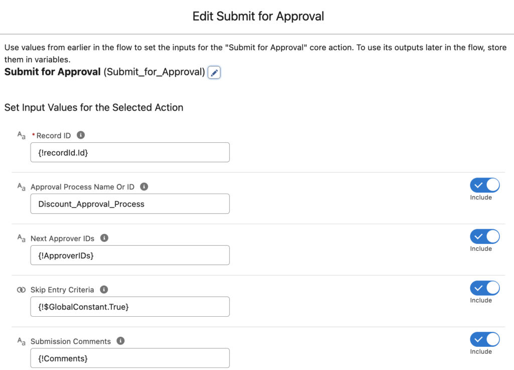 Submit for Approval Action