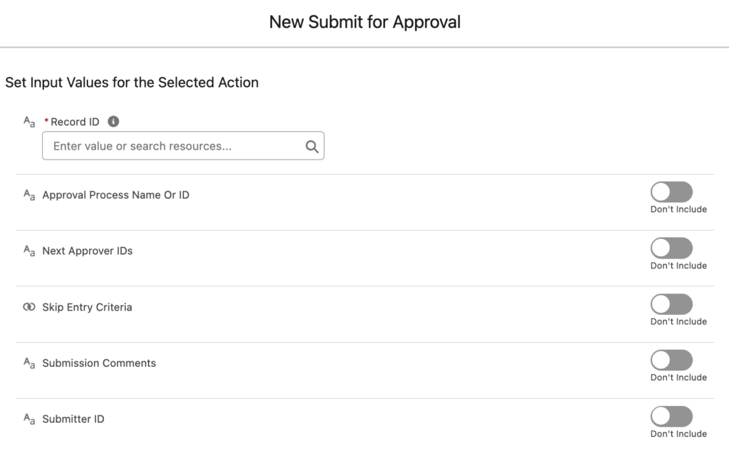 Submit for Approval Action