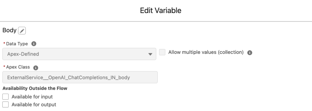 Apex-Defined Variable for Body