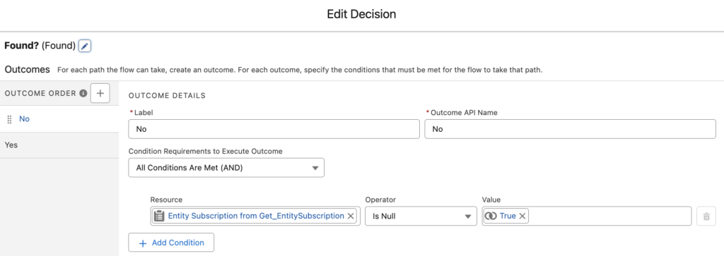 Decision Element to Check If It Exists