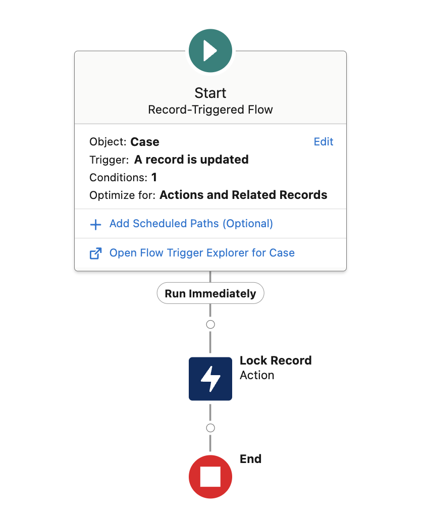 Flow to Lock Case Record