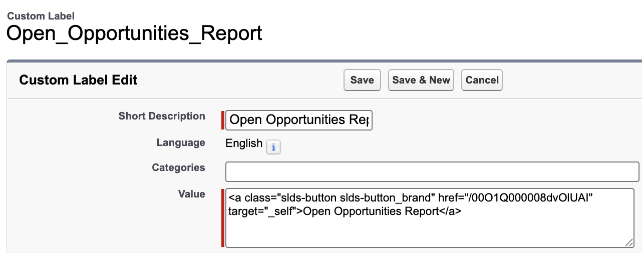 Custom Label with HTML Code