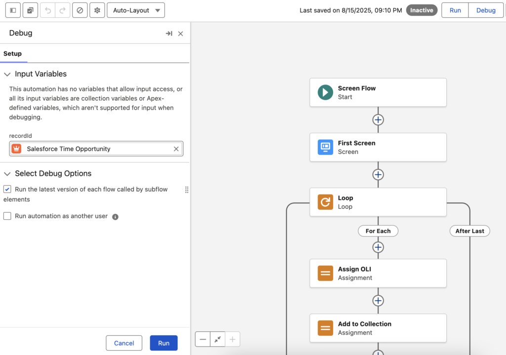 Screen Flow Debugging in Winter '26 Release