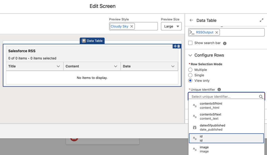 Apex-Defined Variable Support in Data Table