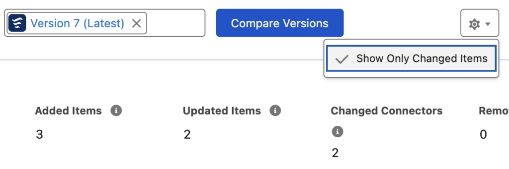 Show Only Changed Items