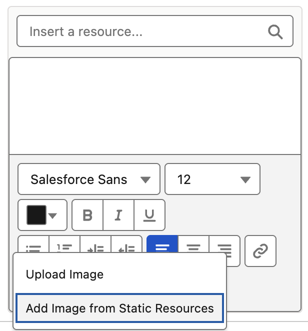Use Static Resource Images in Display Text Components
