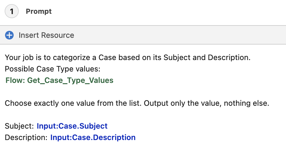 End of the Prompt Template to Classify Cases