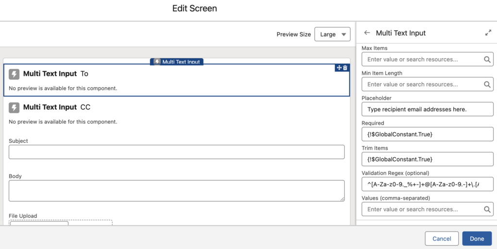 Multi Text Input Component Example