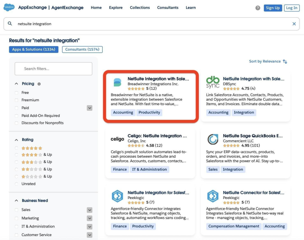 Salesforce Integration with NetSuite