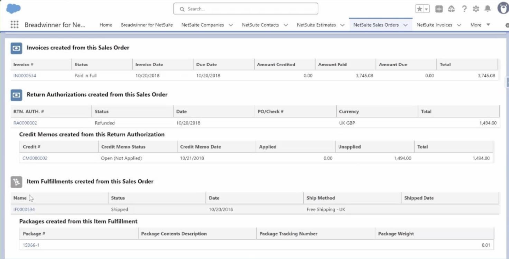 Sales Orders in Salesforce