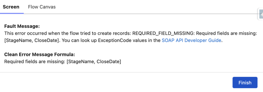 Missing required fields