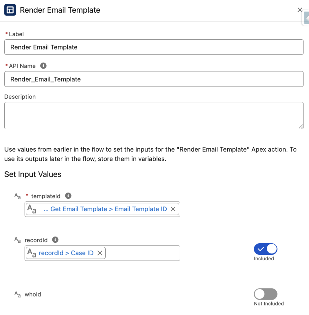 Action for Rendering Email Templates in Flow