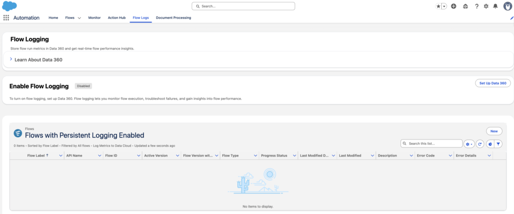 Flow Logging in Spring '26 Release