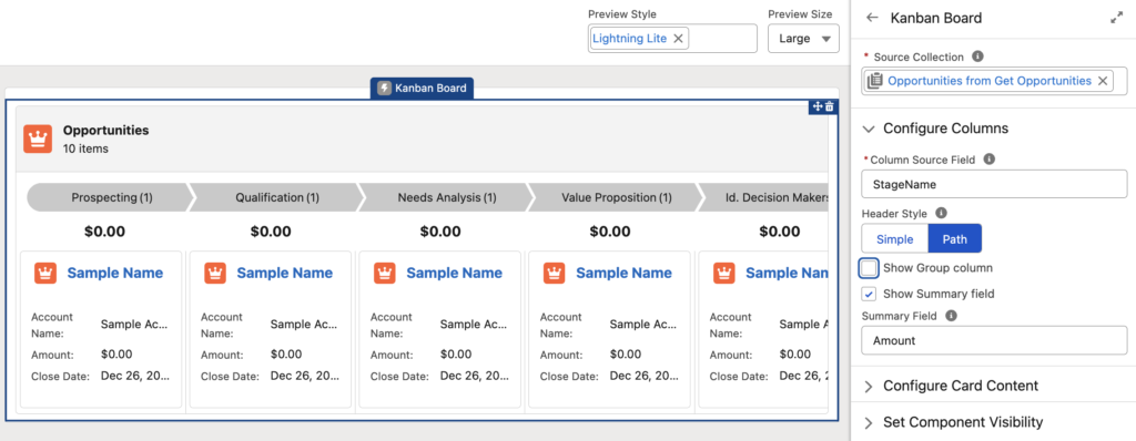 Kanban Board with Total Amount