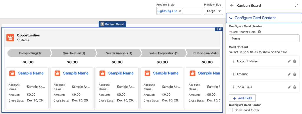 Configure Card Content