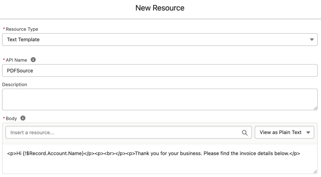 Text Template to Generate PDF Files in Flow