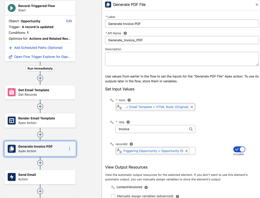 Flow That Generates an Invoice