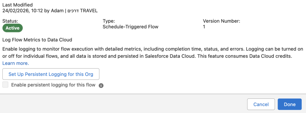 Set Up Persistent Logging for the Org