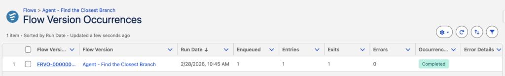 Flow Version Occurences