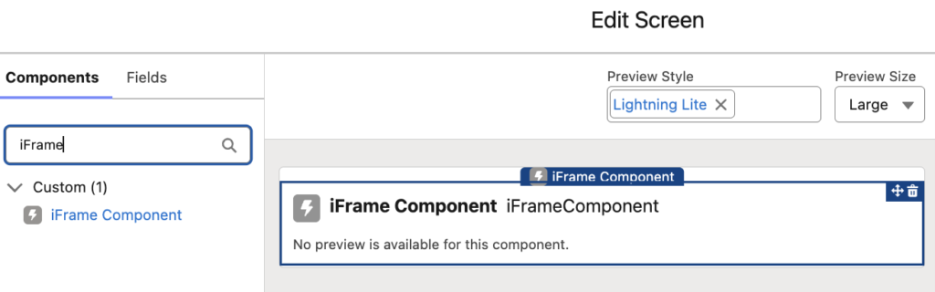 iFrame Component for Screen Flow