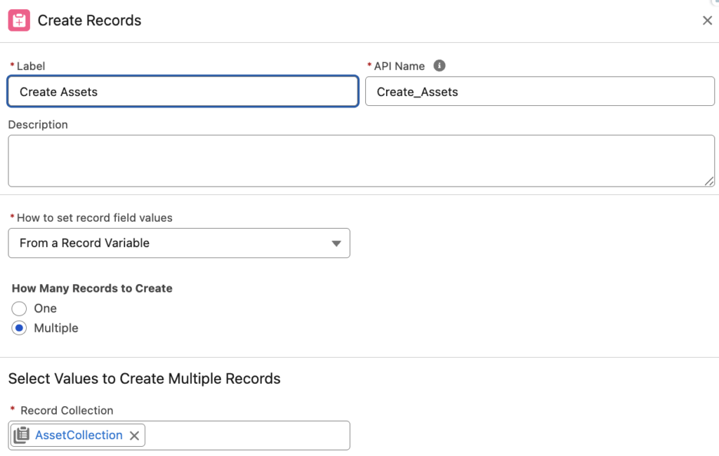 Create Asset Records