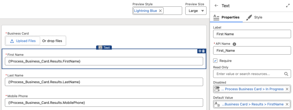 Making Fields Disabled