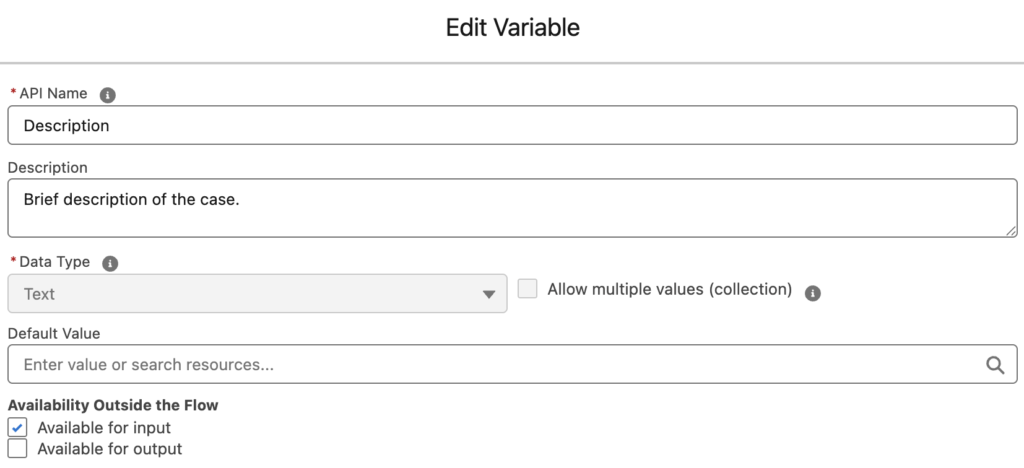 Adding an Input Variable