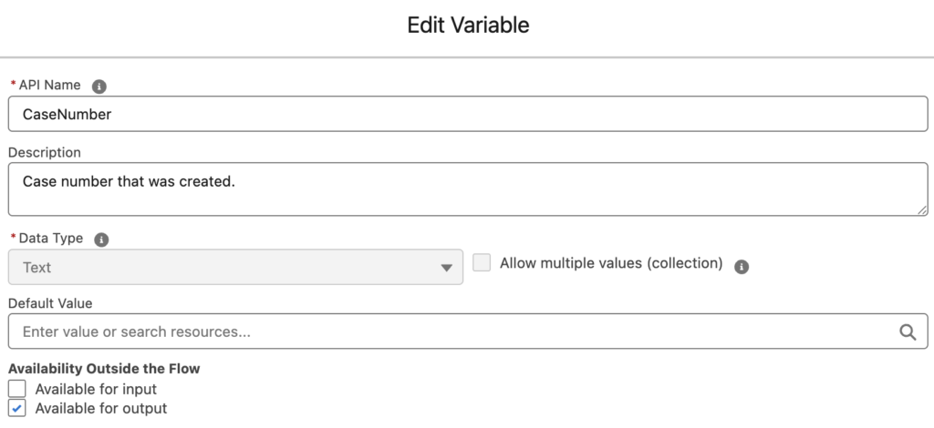 Adding an Output Variable